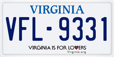 VA license plate VFL9331