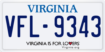 VA license plate VFL9343