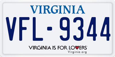 VA license plate VFL9344