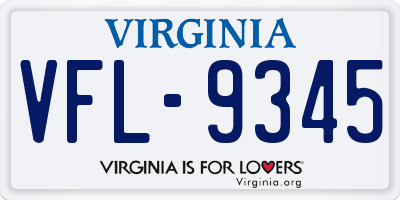 VA license plate VFL9345