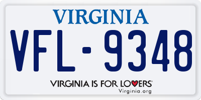 VA license plate VFL9348