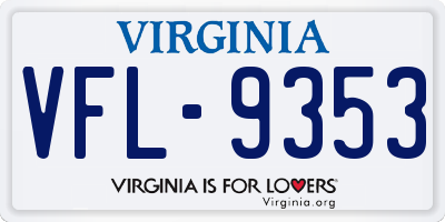 VA license plate VFL9353