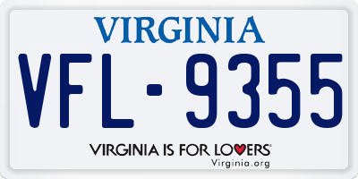 VA license plate VFL9355