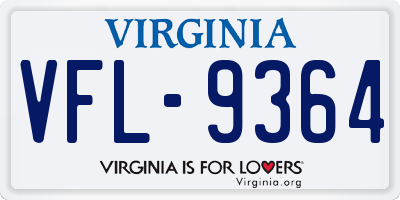 VA license plate VFL9364