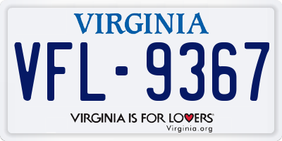 VA license plate VFL9367