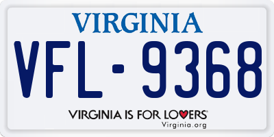 VA license plate VFL9368