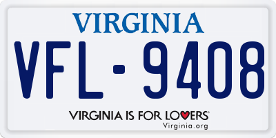 VA license plate VFL9408