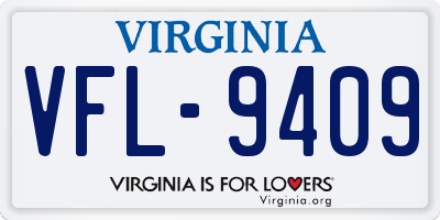 VA license plate VFL9409