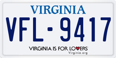 VA license plate VFL9417