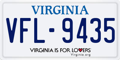 VA license plate VFL9435