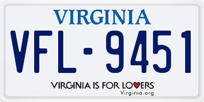 VA license plate VFL9451