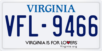 VA license plate VFL9466
