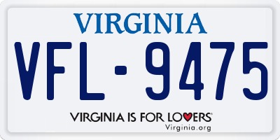 VA license plate VFL9475