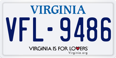 VA license plate VFL9486