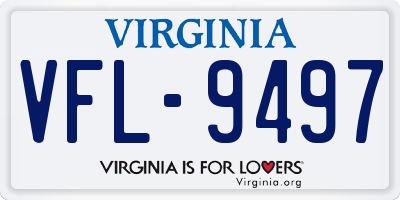 VA license plate VFL9497