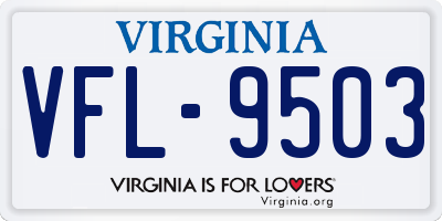 VA license plate VFL9503
