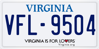 VA license plate VFL9504