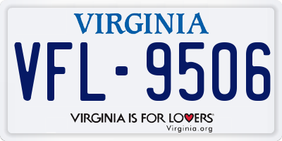 VA license plate VFL9506