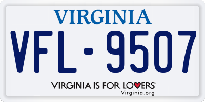 VA license plate VFL9507