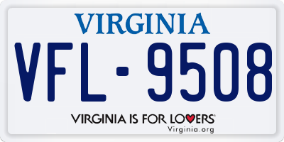 VA license plate VFL9508