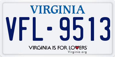 VA license plate VFL9513