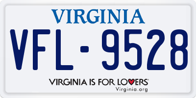 VA license plate VFL9528