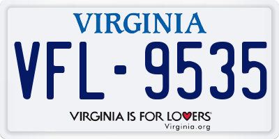 VA license plate VFL9535