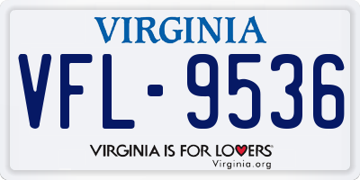 VA license plate VFL9536