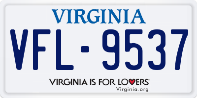 VA license plate VFL9537