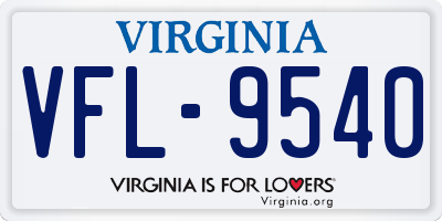 VA license plate VFL9540