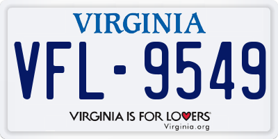 VA license plate VFL9549