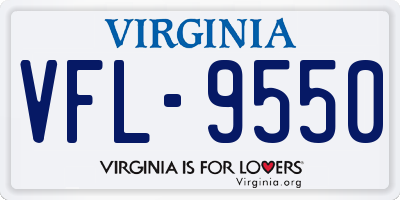 VA license plate VFL9550