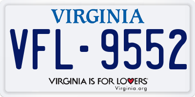VA license plate VFL9552