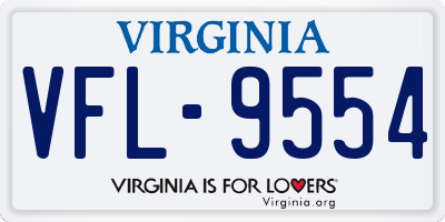 VA license plate VFL9554
