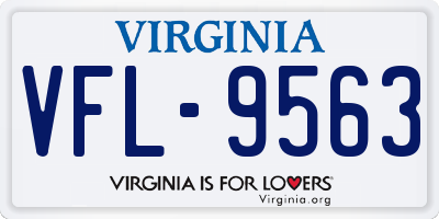 VA license plate VFL9563