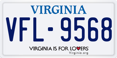 VA license plate VFL9568