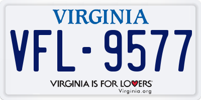 VA license plate VFL9577