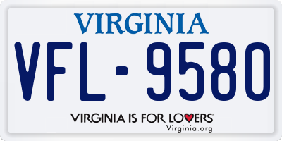 VA license plate VFL9580
