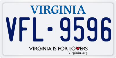 VA license plate VFL9596
