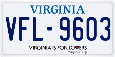 VA license plate VFL9603