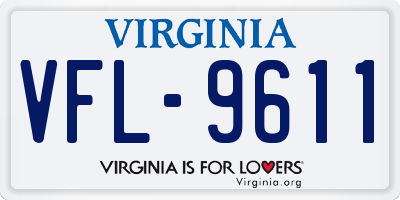 VA license plate VFL9611