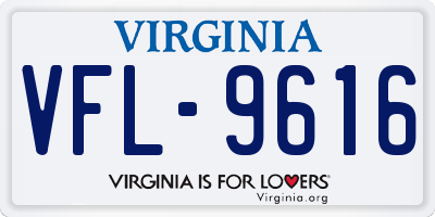 VA license plate VFL9616