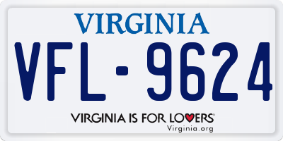 VA license plate VFL9624