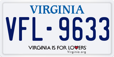VA license plate VFL9633