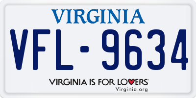 VA license plate VFL9634