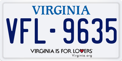 VA license plate VFL9635