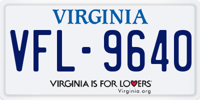 VA license plate VFL9640