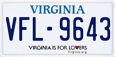 VA license plate VFL9643