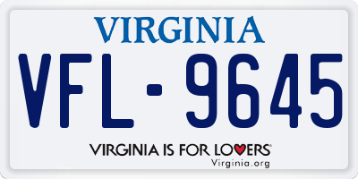 VA license plate VFL9645