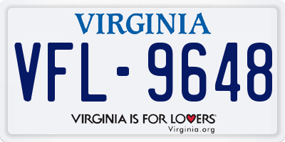 VA license plate VFL9648